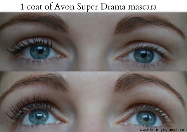 1 coat of Avon Super Drama mascara