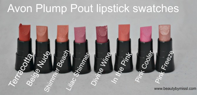 Avon Plump Pout lipstick swatches