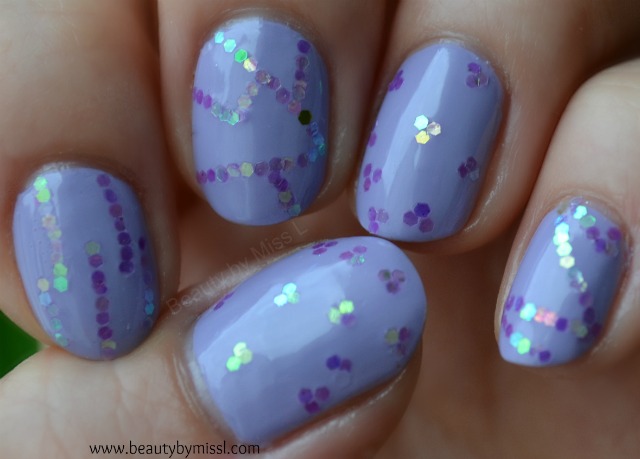 Lavender Sky glitter nails