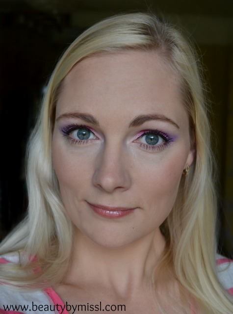 purple and pink makeup with bys limited edition neons palette