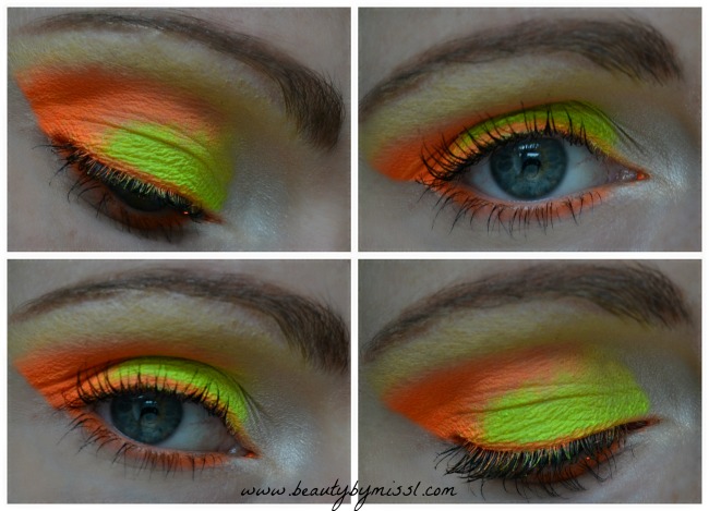 Orange and yellow eye makeup