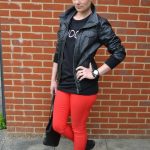 black and red outfit