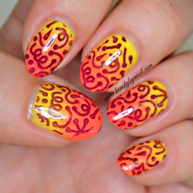Ombre and stamping 