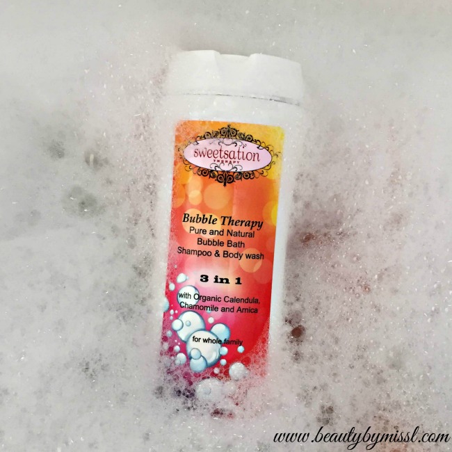 Sweetsation Bubble Therapy Pure and Natural 3 in 1 Bubble Bath, Shampoo & Body wash for all family