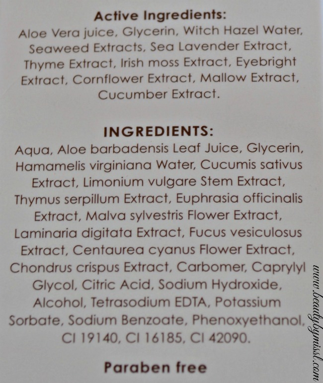 AA Skincare Seaweed & Aloe Refreshing Eye Gel ingredients