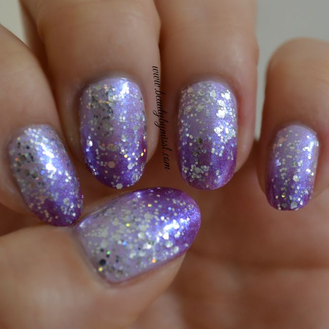 simple glittery purple ombre nails and a video tutorial | www.beautybymissl.com @beautybymissl