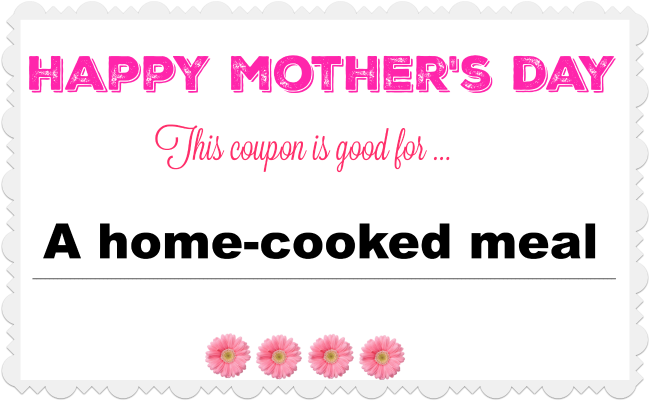 Handmade Mother's Day coupons for household chores