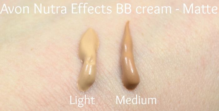 Avon Nutra Effects matte BB cream swatches