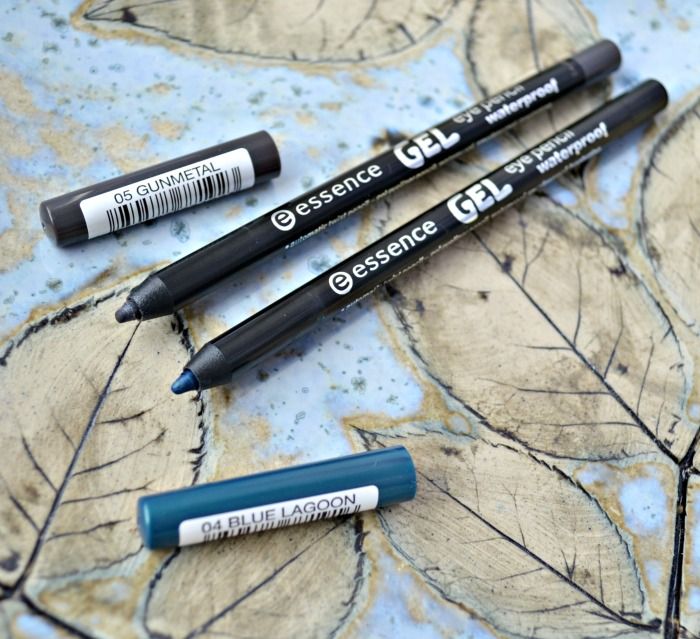 essence gel eye pencil waterproof 05 gunmetal 06 blue lagoon