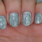 Cling wrap nail art with Essence The Gel nail polishes