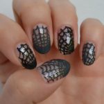 Simple Halloween nail art idea - spider web nail art