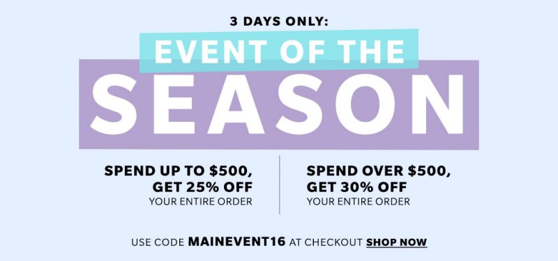Event of the season - SHOPBOP SALE - get up to 30% off your order