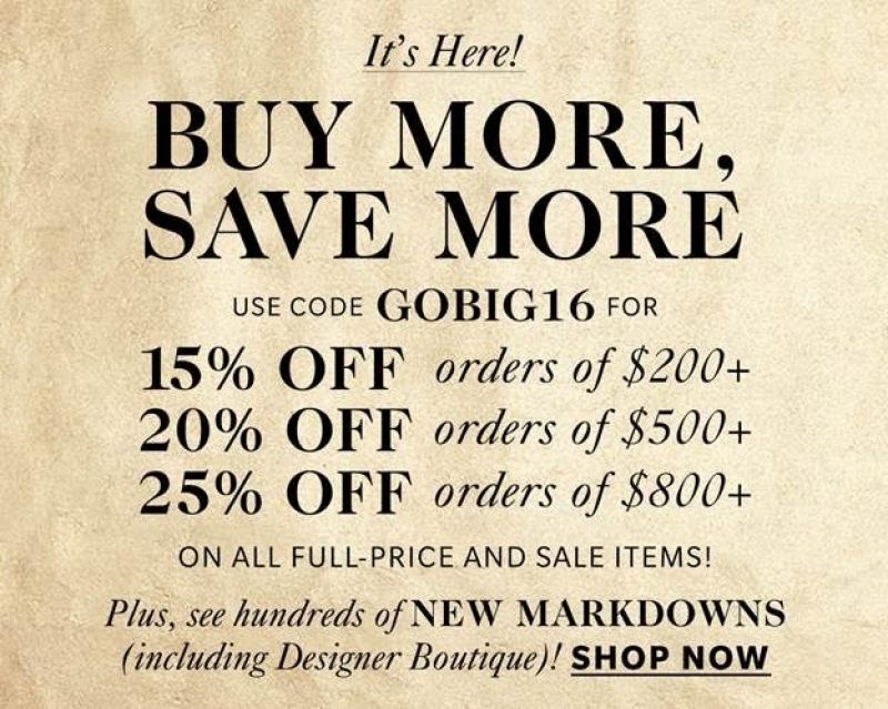 Buy More, Save More at Shopbop!