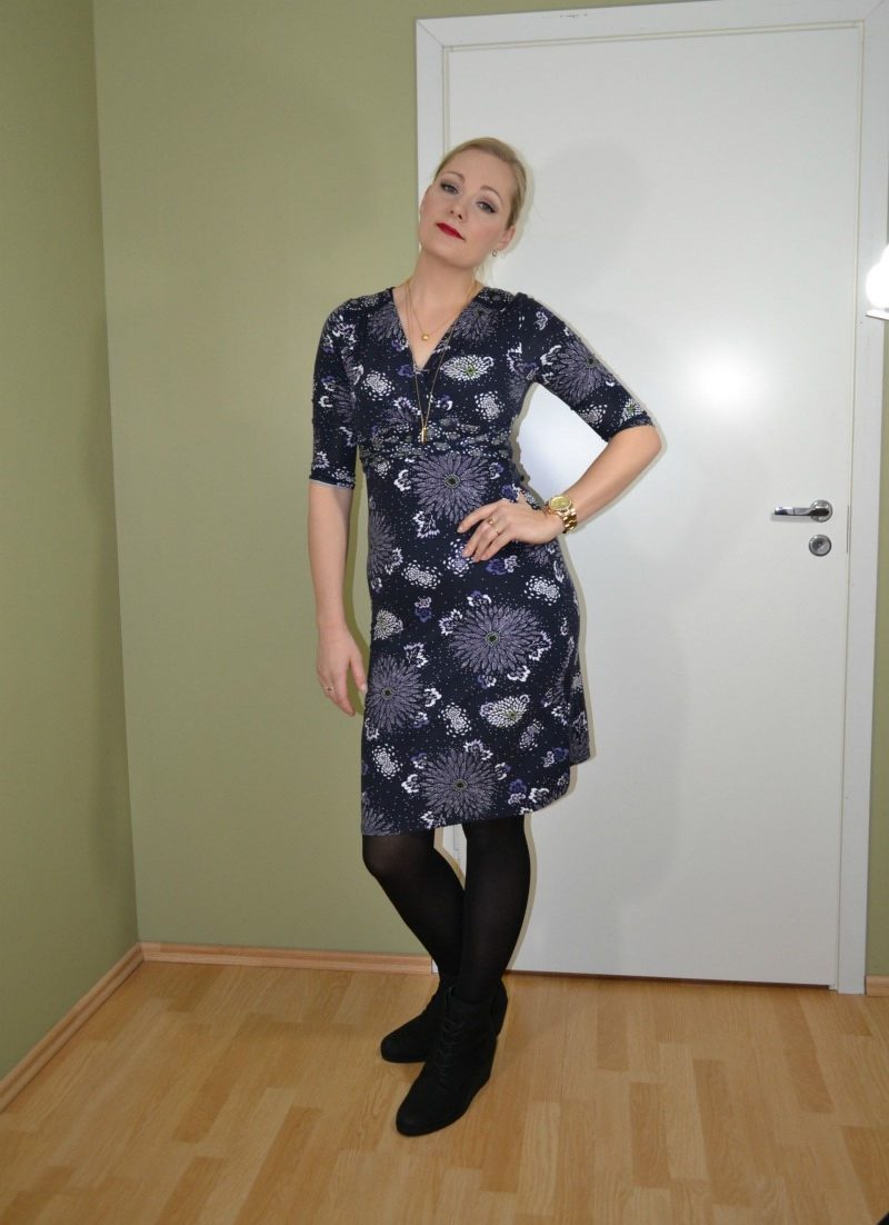 Marks & Spender Jersey dress and Ecco wedge booties