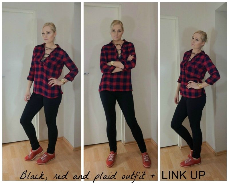 Black, red and plaid outfit + LINK UP