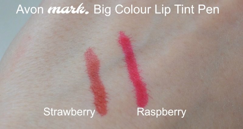 Avon Mark. Big Colour Lip Tint Pen - Strawberry & Raspberry swatches