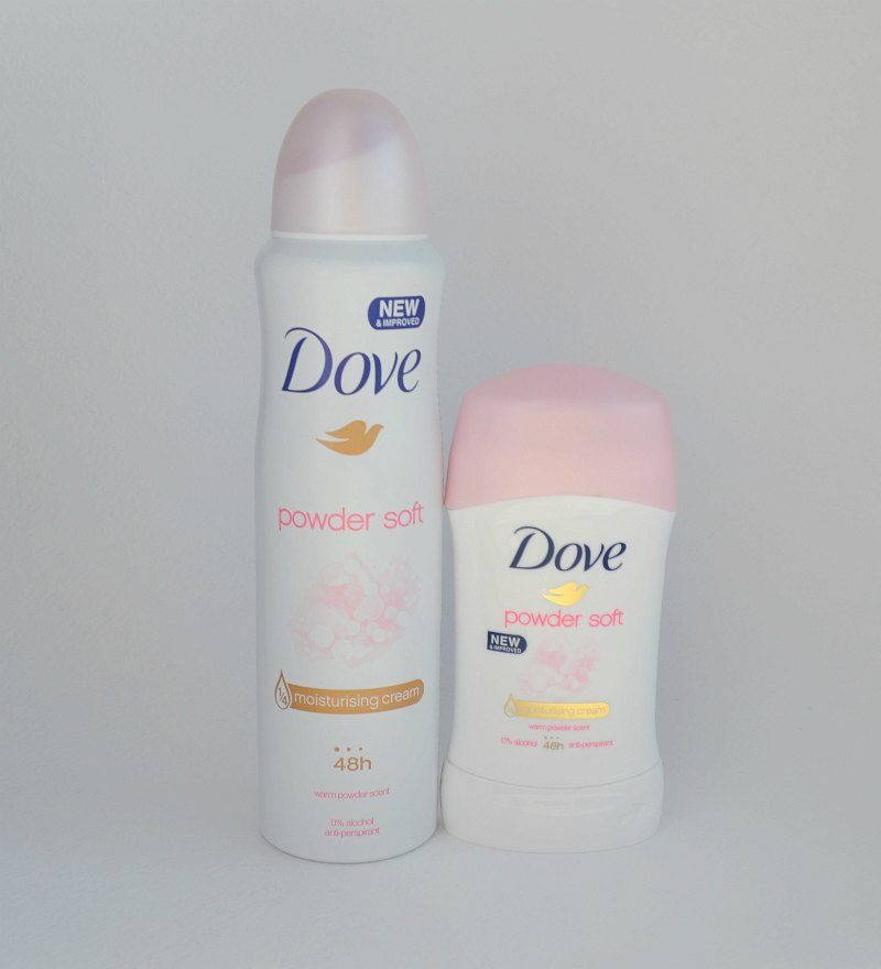 Dove Powder Soft Antiperspirant Deodorant aerosol and stick