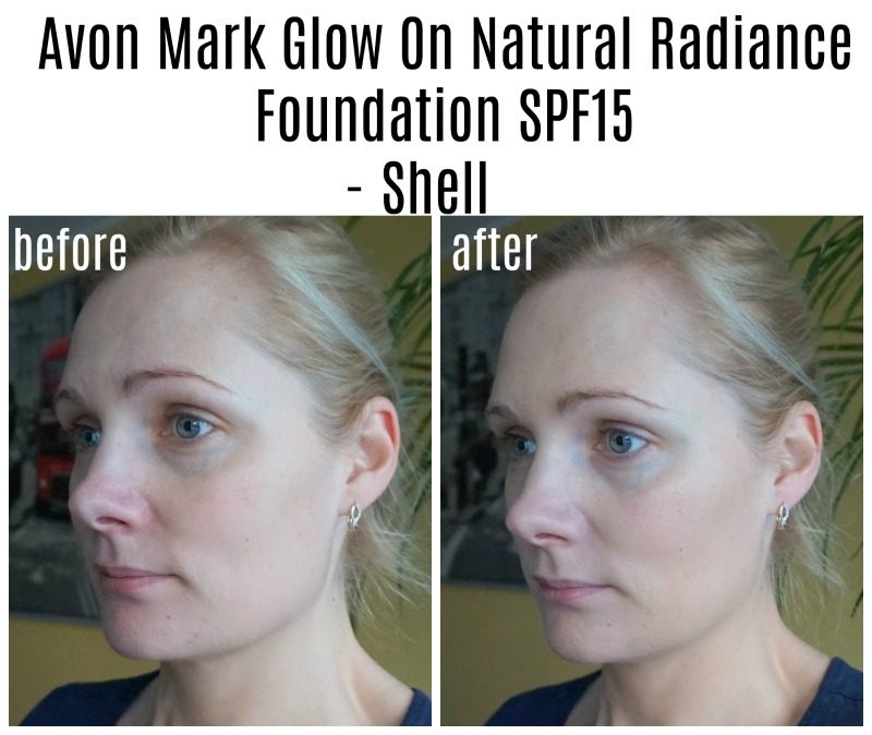 Avon Mark Glow On Natural Radiance Foundation SPF15 before after