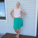 OOTD: Green skirt and peach top & link up