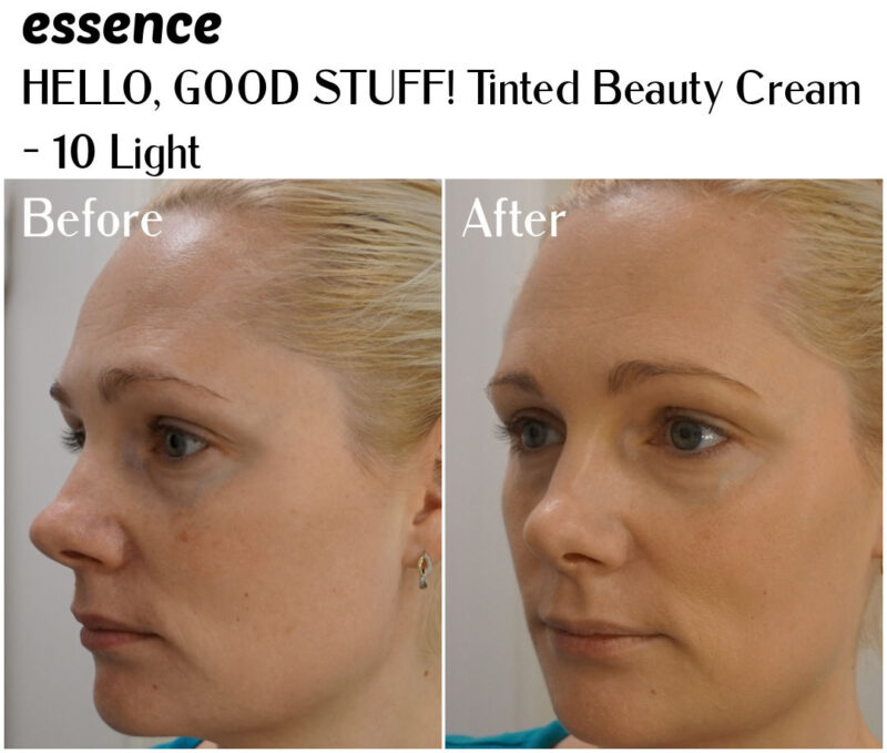 Essence HELLO, GOOD STUFF! Tinted Beauty Cream - 10 Light before and after