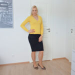 yellow and black outfit with leopard print flats