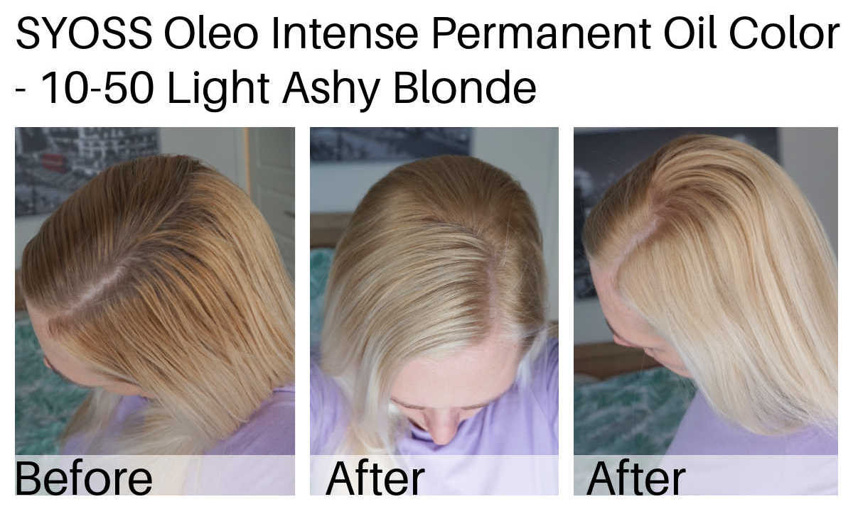 SYOSS Oleo Intense Permanent Oil Color shade 10-50 before and after